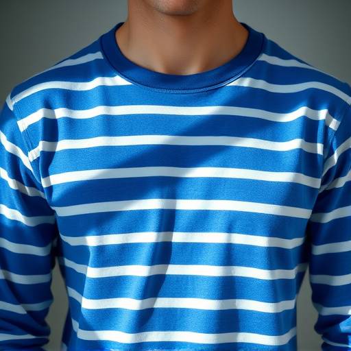 Camisa Listrada em tons de azul e branco