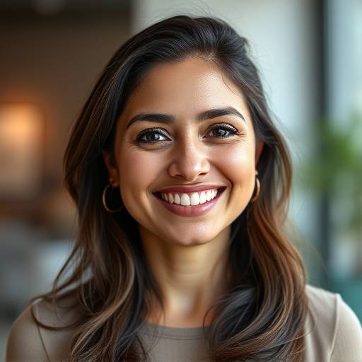Foto de Fernanda Souza, gerente de marketing da Camisaria Sol & Samba, sorrindo